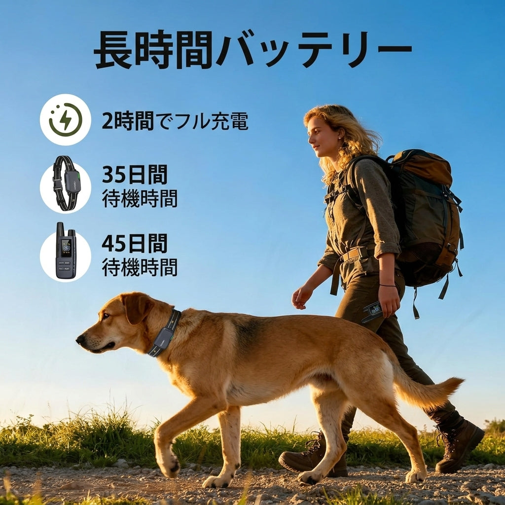 犬用トレーニングカラー 首輪 高度なSafe-Tech技術搭載 リモコン付き IPX8防水
